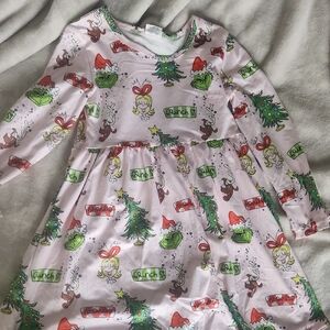 Festive Pink Grinch Christmas Dress
